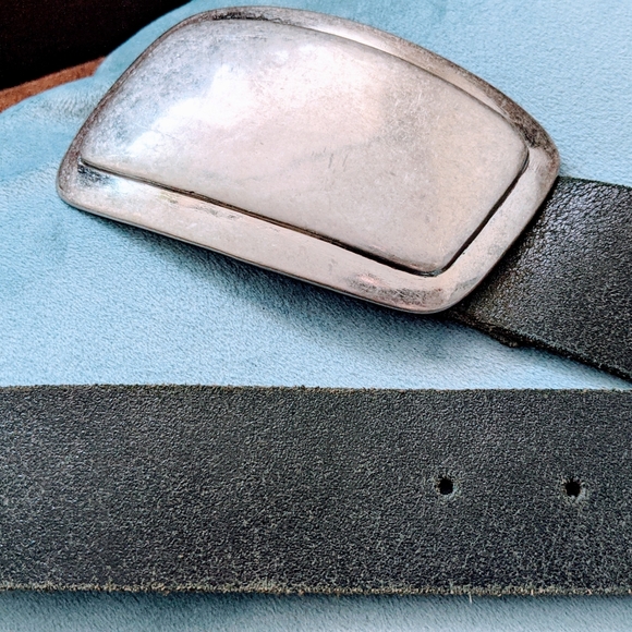 Buffalo David Button genuine leather black belt - Picture 2 of 5